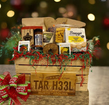 Load image into Gallery viewer, "Discover the Charm of a Personalized Southern Style Crate" This particular crate is decorated for Christmas!