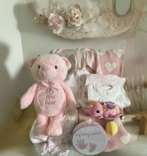 Load image into Gallery viewer, Get ready to be dazzled by our "One of a Kind Baby Girl" flip-top box – it's not just a gift, it's a mini treasure trove fit for a pint-sized princess! Imagine the excitement as parents unwrap this jumbo-sized joy capsule – a reusable container so spacious, it could house all the unicorns in the kingdom, or maybe just a gazillion hairbows!