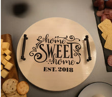 Load image into Gallery viewer, The Natural Look Lazy Susan embodies sophistication, suitable for an array of significant moments—be it a new home, an anniversary, a wedding, or an engagement. This elegantly crafted 19" Lazy Susan offers personalized customization, providing a unique touch tailored to individual tastes.