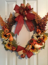 Load image into Gallery viewer, These measure approximately 22" x 22" look at the photo of our customer's double door! Please allow ample time for delivery they take 1 - 2 weeks to ship out.  Make your selection below in the dropdown. Please let us know if these are gifts so we can wrap them in a cello with a notecard and a beautifully handmade bow. If you have any questions please feel free to chat with us online here or call/text us at 704-526-7407.