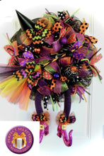 Load image into Gallery viewer, Measuring about 30" x 22" x 6", this spellbinding masterpiece promises to turn heads and create an aura of festive fun. Worried about substitutions? Fear not! We're all about surprises, and our substitutions are sure to delight. Just remember to allow some magical time for delivery, because good things are worth the wait! Hurry and grab yours now – these handmade wonders are tailored to your spooktacular taste and are guaranteed to make your Halloween decor stand out from the rest.