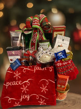 Load image into Gallery viewer, Our Christmas Holiday Trunk is a gift overloaded with special treats for yourself or that special someone! Your gift will be over the top in this beautiful trunk filled with these comforting and cozy treats. The trunk is a perfect gift in itself to store many different things.