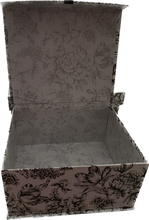 Load image into Gallery viewer, Medium black and white floral box. Feel free to reach out to us if you would like this for another occasion other than Christmas.