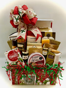 Presenting our enchanting "Snowman's Keepsake Delight" gift basket, nestled in a charming reusable flip-top box—a delightful addition to your winter festivities and a perfect storage solution for treasured memories. Unbox the joy with an array of exquisite treats, including Dolcetto Cracker Crisps, indulgent Caramel Popcorn, and the perfect blend of Butter Toffee Pretzels. Experience the sweet nostalgia of Old Fashioned Slice Drops and so much more!