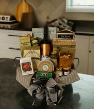 Load image into Gallery viewer, Indulge in the art of fine wine appreciation with our exquisite gift basket tray, perfect for the discerning wine enthusiast. Ideal for occasions such as Mother&#39;s Day, Father&#39;s Day, Grandparents Day, New Home celebrations, Engagements, Wedding Days, Realtor gestures, Retirements, and beyond. This gift is versatile, whether shared or savored solo. Make your selection in the dropdown.