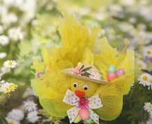 Load image into Gallery viewer, We will fill your duck with plastic eggs filled with special treats such as chocolates, candy, stickers, and so much more for your special someone! Crafted with love, each duck will be decorated with your choice of color in the drop-down. Each duck will be a true statement piece for your Easter display.