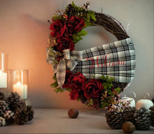 Load image into Gallery viewer, Hang this enchanting creation on your door or wall and experience the warm embrace of a wreath that beautifully blends the charm of the outdoors with the elegance of handcrafted artistry. A truly mesmerizing gift for anyone seeking to infuse their space with natural splendor and a heartfelt welcome.