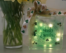 Load image into Gallery viewer, Whether it&#39;s the living room, bedroom, classroom, or your cozy reading nook, let this light block be your daily dose of Saint Patrick&#39;s Irish Blessing!