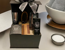 Load image into Gallery viewer, Treat the special man in your life to some serious self-care with our &quot;Bourbon Bliss Gift Box!&quot; Have a specific vision? We’ll bring it to life! Chat with us online, call, text, or email—we’re here to create the perfect gift. And don’t forget, we offer custom gifts for grooms and their parties too!