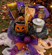 Load image into Gallery viewer, Introducing our &quot;Cozy Pumpkin Retreat Gift Basket&quot;, a curated collection of autumn delights designed to indulge the senses.

This elegant gift includes a charming pumpkin-themed mug, perfect for sipping warm beverages on crisp fall days. Festive cocktail napkins to complement the season’s spirit and add a touch of sophistication to any gathering. Indulge in the luxurious aromas of Pumpkin Pecan Waffle Bath &amp; Body Works lotion and shower gel, offering a rich, cozy fragrance that nourishes and revitalizes.