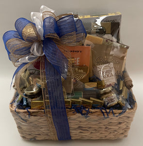 Each basket is beautifully wrapped in shrinkwrap, adorned with a handmade bow, and accompanied by a notecard for your message. It is a comforting and elegant gesture to show you care during difficult times. Please select the color bow you would like in the drop-down and write your message for your note in the notes. 