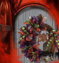 Load image into Gallery viewer, Measuring approximately 30&quot;x26&quot;, it’s the perfect way to welcome guests and get into the Halloween spirit. Ordering two? Just leave a note at checkout—we’ll create a mirrored pair for double doors.