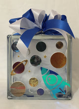 Load image into Gallery viewer, This light block is embellished perfectly for your little astronaut! Have a question... Chat with us here on our website or call, text, email us and we will gladly assist you at 704.526.7407 or perfectselectioncreativegifts@gmail.com and we can assist you with your order.