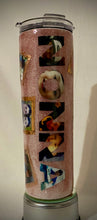 Load image into Gallery viewer, Nonna&#39;s Tumbler is a 30-ounce stainless steel tumbler with a screw-on lid and reusable straw. Our cups are a perfect gift for all. We can make them for adults and kids too! This cup is decorated with extra fine rose gold glitter, vinyl, photos of her grandchildren, and FDA food-safe epoxy. (Nonna means grandma in Italian.) We can make these out of other names, ultrasound pictures, quotes, monograms, add names, sayings, etc. The words can be outlined in gold foil or an outline color also. 