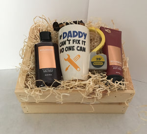 This gift will be wrapped in a cello with a notecard and a beautiful handmade bow. We also may use a different container if you like. This gift may be shipped nationwide. Chat with us here on our website or call/text, or email us and we will gladly assist you! Make him feel super special with these hand-selected gifts chosen by you! 