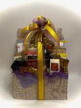 Load image into Gallery viewer, We can customize any of our baskets according to holiday or occasion, size, and color. We can add wine to our gift basket and you may choose in the drop-down below. We Do NOT ship adult drinks but we can substitute wine for ciders, adult drink mixes, and extra treats. Wish your special someone a Very Happy Easter with this beautiful Easter Celebration Basket! 