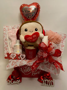 "Feeling the love vibe? ❤️ "You're My Jam..." is THE Valentine's treat for that special someone who adores being spoiled rotten! This gift is a top-notch gift that keeps on telling your special someone you went all out for them! The lovable stuffie is like a warm hug packed with endless love vibes! 