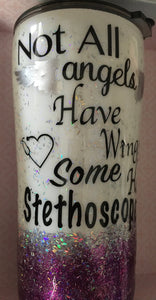 These tumblers are awesome gifts for that special nurse, nurse's aide, CNA, PA, or special someone in your life! We can add these tumblers to other gifts and gift baskets. We can design cups for dental teams as well. Your gift will come wrapped with a bow and note. Please tell us what you would like on the note at checkout or simply call us for your order. Let us create your perfect gift!