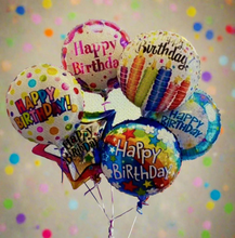 Load image into Gallery viewer, We carry  latex and mylar Happy Birthday balloons!