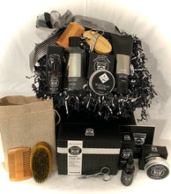 Load image into Gallery viewer, Natural Beard Kit &amp; More is a &quot;BEST SELLER!&quot; This ultimate gift for Father&#39;s Day, Grandpa, Fiance, Hubby, and more! This handsomely put-together gift includes 100% Natural Fragrance-Free Beard Balm, Beard Oil, Scissors, Beard Brush, Beard Comb, Bath &amp; Body Men&#39;s Collection 2 in-1 hair and body wash, Bath &amp; Body Men&#39;s Collection Ultra Shea body cream, and so much more! This gift may be added to another gift basket for an over-the-top gift for your special someone!