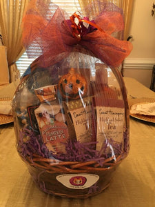 Trick or Treat Me...is the perfect gift of the season to prepare them for Halloween and fall! This reusable gift basket or container is filled with treats for him or her. We have hand-selected delicious treats and bath and body products for that special someone to share or enjoy. We can make this basket with women's or men's products. We have included in this gift Hot Cocoa, Snacks, Chocolate Covered Almonds, Bath & Body Works Hand Cream, 