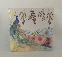 Load image into Gallery viewer, This is a water colored painted box with a peacock and flowers very pretty!
