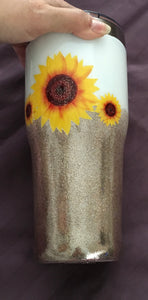 We carry several different stainless tumblers in a variety of sizes some have lids and straws. Prices vary according to design and additional add ons. We can add names, monograms, or short messages and images.   * All glitter, ink, and vinyl are sealed with layers of FDA-approved, food-safe Epoxy. With curing time needed these can not be rushed.